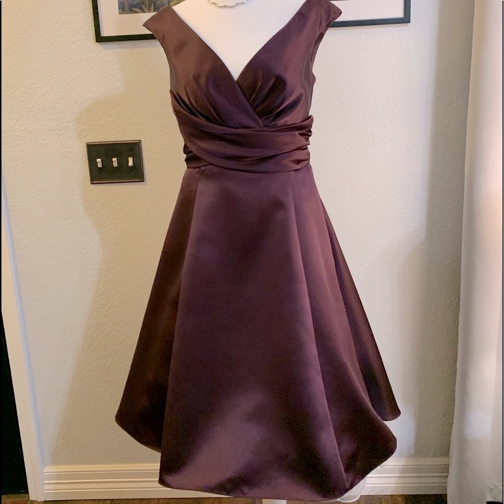 ITALIAN PLUM  A-LINE  BRIDESMAID, PROM DRESS